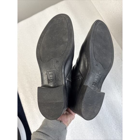 Emanuele Crasto boots Woman 39 EU 9 black Leather Double Buckle Italian Combat - Picture 10 of 14